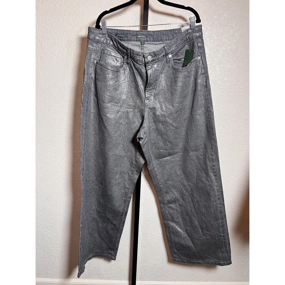 Wild Fable Women's Metallic Coated Relaxed‎ Fit Jeans Size 17